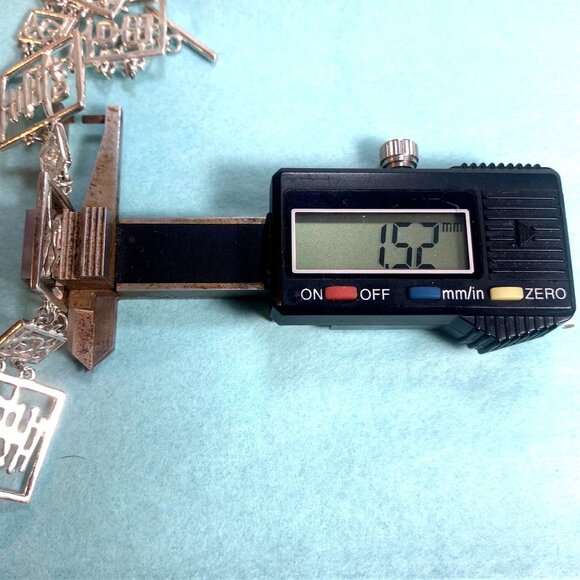 VTG Sterling Silver Chinese Character Lucky Symbol Bracelet Toggle Clasp Size 9" - Picture 9 of 10